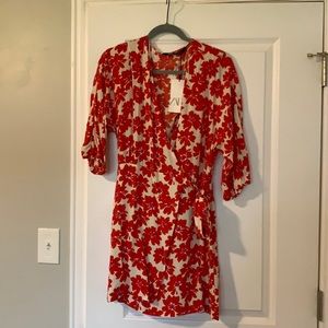 Zara faux wrap dress